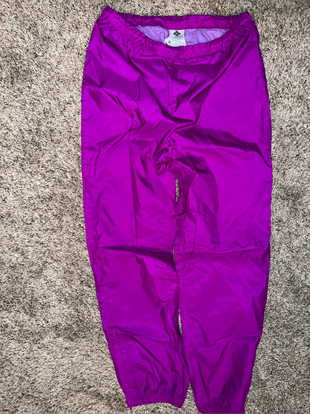 Columbia Vintage Purple Light Snow Pants Windbreaker Kids 14/16 Womens Small